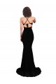 Acquista Nero Stile sirena Scollatura a V Spandex Lunga Formali Abiti da damigella donore / Abiti da sera / Abiti da ballo