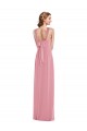 Acquista Pelle rosa Linea A Capestro Chiffona Lunga Abiti da damigella donore