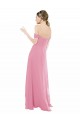 Acquista Pelle rosa Linea A Chiffona Lunga Abiti da damigella donore