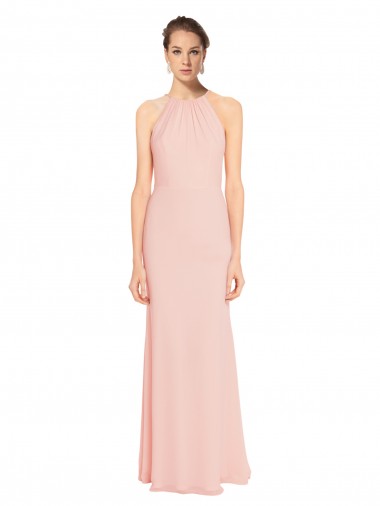 Acquista Rosa 114 Linea A Sottili Capestro Chiffona Lunga Abiti da damigella donore