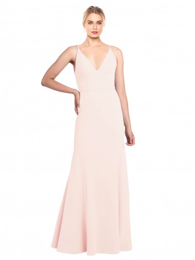 Acquista Rosa Linea A Alto Collo Crespo Elastico Lunga Formali Abiti da damigella donore / Abiti da sera / Abiti da ballo