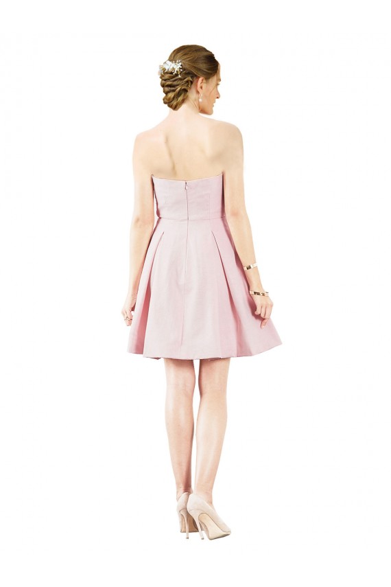 Acquista Rosa Linea A Innamorato Al ginocchio Raso Corto Abiti da damigella donore / Abiti da cocktail