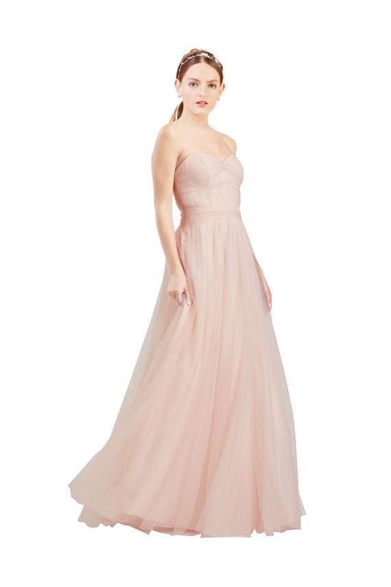 Acquista Rosa Linea A Innamorato Tulle Lunga Abiti da damigella donore