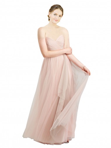 Acquista Rosa Linea A Innamorato Tulle Lunga Abiti da damigella donore