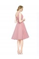 Acquista Rosa Linea A Scollatura a V Al ginocchio Tulle Corto Abiti da damigella donore / Abiti da cocktail
