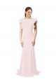 Acquista Rosa Stile sirena Collo Gioiello Sweep treno Crespo Elastico Lunga Abiti da damigella donore / Abiti da ballo