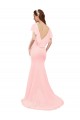 Acquista Rosa Stile sirena Scollatura a V Chiffona Lunga Abiti da damigella donore