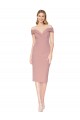 Acquista Rosa polveroso Stile sirena Al ginocchio Crespo Elastico Corto Abiti da damigella donore / Abiti da sera / Abiti da cocktail