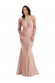 Acquista Rosa polveroso Stile sirena Capestro Raso Setoso Lunga Formali Abiti da damigella donore / Abiti da sera / Abiti da ballo