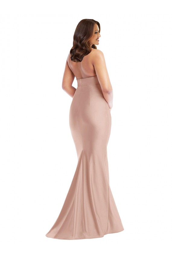 Acquista Rosa polveroso Stile sirena Capestro Raso Setoso Lunga Formali Abiti da damigella donore / Abiti da sera / Abiti da ballo