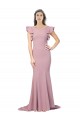 Acquista Rosa polveroso Stile sirena Girocollo Sweep treno Crespo Elastico Lunga Formali Abiti da damigella donore / Abiti da sera / Abiti da ballo
