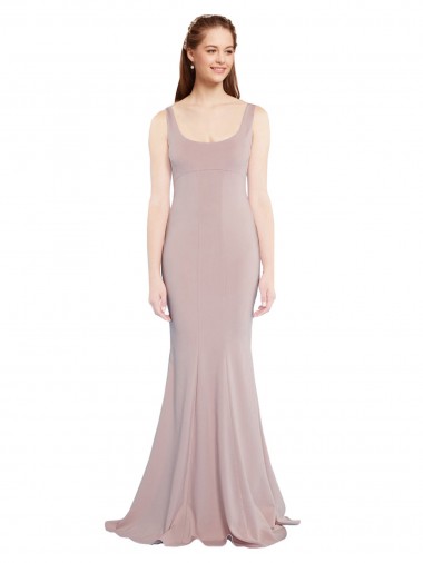 Acquista Rosa polveroso Stile sirena Scoop Crespo Elastico Lunga Formali Abiti da damigella donore / Abiti da sera / Abiti da ballo