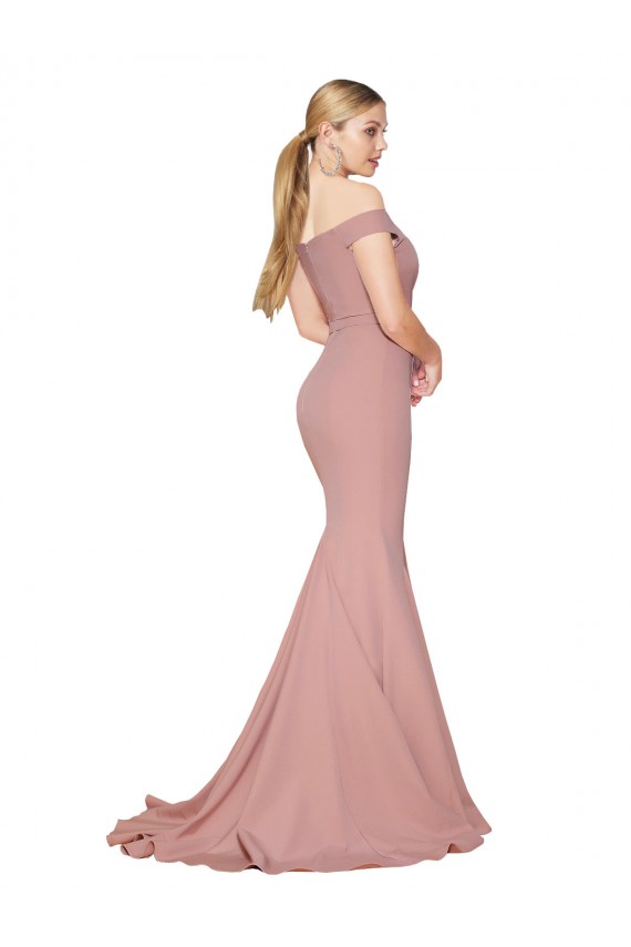 Acquista Rosa polveroso Stile sirena Sweep treno Crespo Elastico Lunga Formali Abiti da damigella donore / Abiti da sera / Abiti da ballo