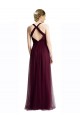 Acquista Rosso 74 Linea A Capestro Scollatura a V Tulle Lunga Abiti da damigella donore