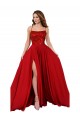 Acquista Rosso Linea A Sottili Piazza Spandex Pizzo Lunga Abiti da damigella donore / Abiti da ballo