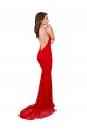 Acquista Rosso Stile sirena Alto Collo Pizzo Lunga Formali Abiti da damigella donore / Abiti da sera / Abiti da ballo