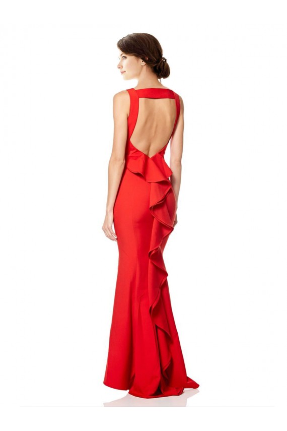 Acquista Rosso Stile sirena Capestro Alto Collo Crespo Elastico Lunga Formali Abiti da damigella donore / Abiti da sera / Abiti da ballo