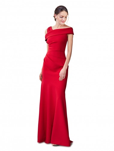 Acquista Rosso Stile sirena Crespo Elastico Lunga Formali Abiti da damigella donore / Abiti da sera / Abiti da ballo