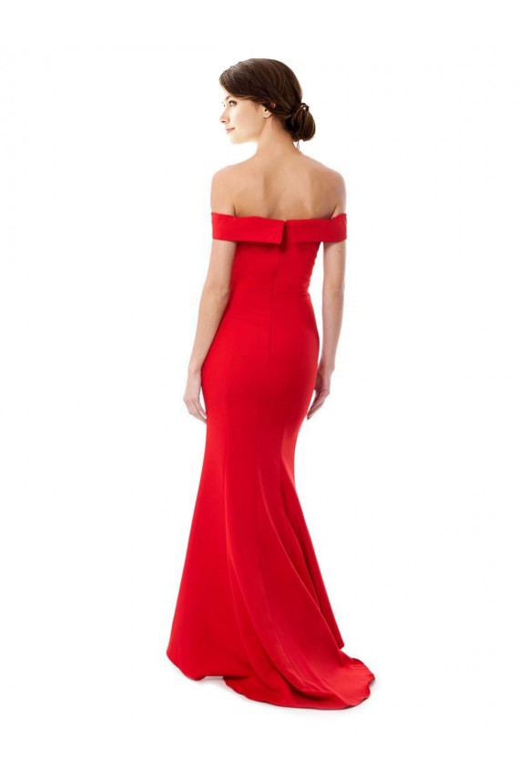 Acquista Rosso Stile sirena Crespo Elastico Lunga Formali Abiti da damigella donore / Abiti da sera / Abiti da ballo