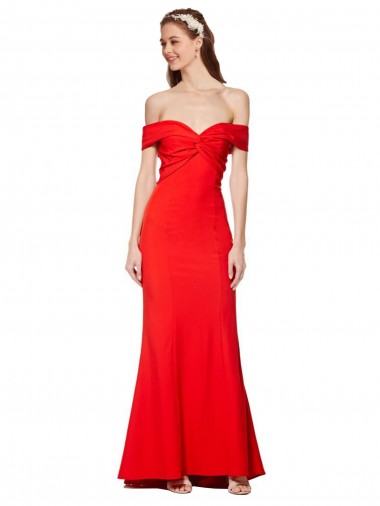 Acquista Rosso Stile sirena Crespo Elastico Lunga Formali Abiti da damigella donore / Abiti da sera / Abiti da ballo