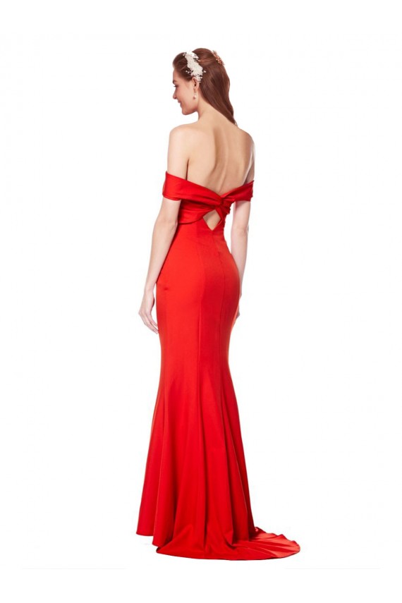 Acquista Rosso Stile sirena Crespo Elastico Lunga Formali Abiti da damigella donore / Abiti da sera / Abiti da ballo