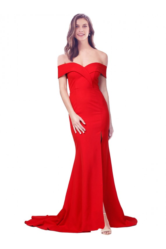 Acquista Rosso Stile sirena Innamorato Crespo Elastico Lunga Formali Abiti da damigella donore / Abiti da sera / Abiti da ballo
