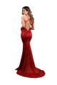 Acquista Rosso Stile sirena Scollatura a V Paillettes Lunga Formali Abiti da damigella donore / Abiti da sera / Abiti da ballo