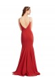 Acquista Rosso Stile sirena Sottili Scollatura a V Crespo Elastico Lunga Formali Abiti da damigella donore / Abiti da sera / Abiti da ballo
