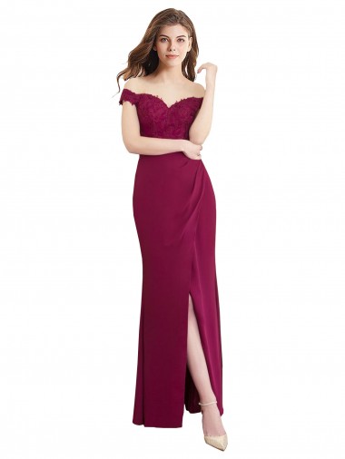 Acquista Stile sirena Chiffona Pizzo Lunga Abiti da damigella donore