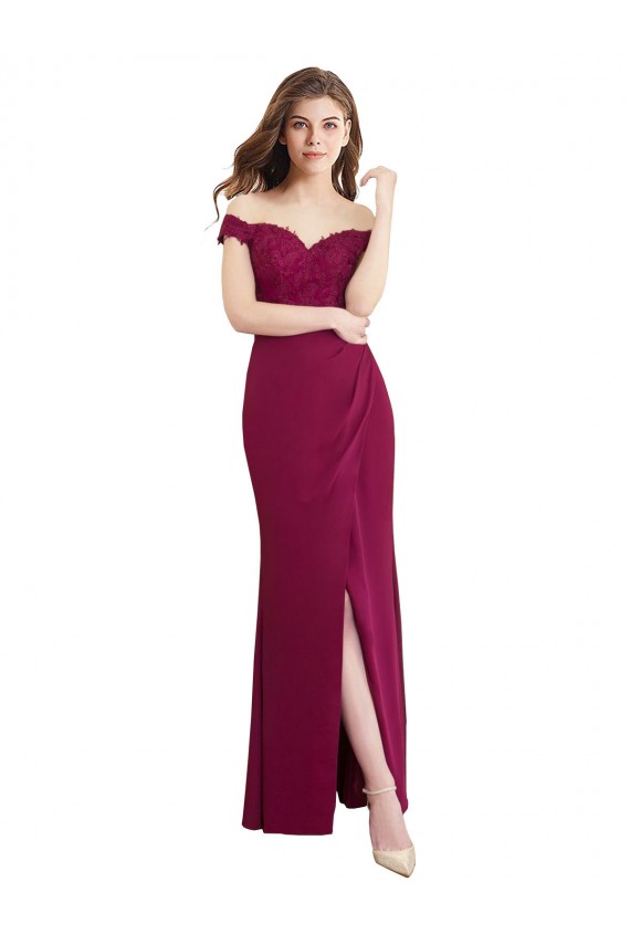 Acquista Stile sirena Chiffona Pizzo Lunga Abiti da damigella donore