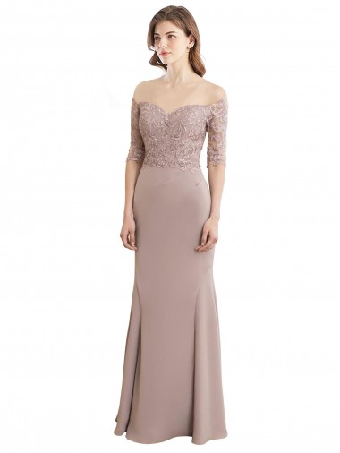 Acquista Stile sirena Innamorato Alto Collo Chiffona Pizzo Lunga Abiti da damigella donore
