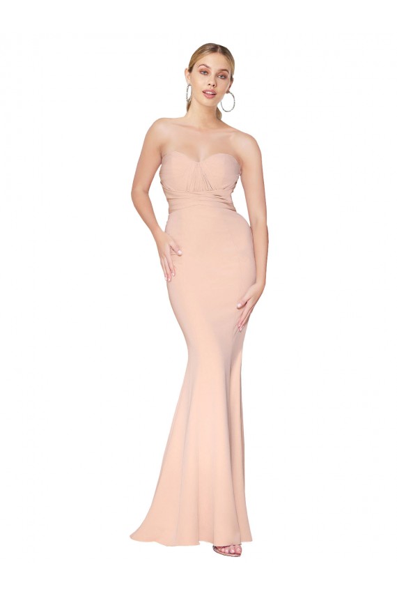 Acquista Stile sirena Innamorato Alto Collo Crespo Elastico Lunga Formali Abiti da damigella donore / Abiti da sera / Abiti da ballo
