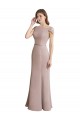 Acquista Stile sirena Scoop Alto Collo Chiffona Pizzo Lunga Abiti da damigella donore