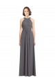 Acquista Stormy Silver Linea A Capestro Chiffona Pizzo Lunga Abiti da damigella donore
