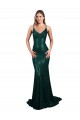 Acquista Verde Scuro Stile sirena Scollatura a V Paillettes Lunga Formali Abiti da damigella donore / Abiti da sera / Abiti da ballo
