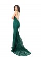Acquista Verde Scuro Stile sirena Scollatura a V Pizzo Lunga Abiti da damigella donore / Abiti da ballo