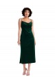 Acquista Verde Scuro Tubino Cappuccio Midi Velluto Elastico Corto Abiti da damigella donore / Abiti da sera / Abiti da cocktail