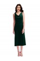 Acquista Verde Scuro Tubino Cappuccio Midi Velluto Elastico Corto Abiti da damigella donore / Abiti da ballo / Abiti da cocktail