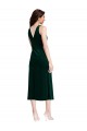 Acquista Verde Scuro Tubino Cappuccio Midi Velluto Elastico Corto Abiti da damigella donore / Abiti da ballo / Abiti da cocktail