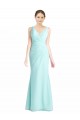 Acquista Waterfall Stile sirena Scollatura a V Chiffona Pizzo Lunga Abiti da damigella donore