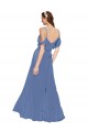 Acquista Windsor Blu Linea A Chiffona Lunga Abiti da damigella donore