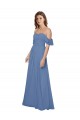 Acquista Windsor Blu Linea A Senza spalline Chiffona Lunga Abiti da damigella donore